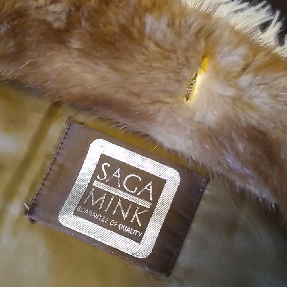 Vintage Saga Bemberg Pastel Mink Bomber - M - Picture 5 of 12